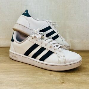 Adidas Classic White and Black Striped Sneakers